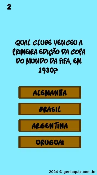 Genial Quiz Futebol - Primeira Copa do Mundo