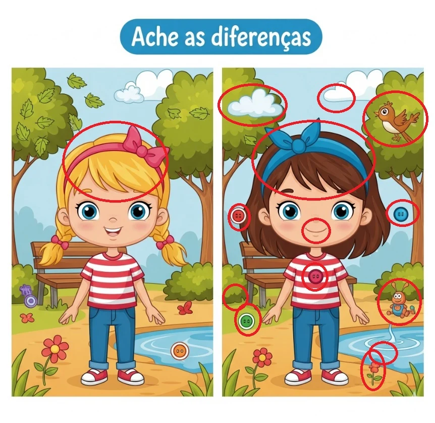 Ache as Diferenças: Menina no Parque