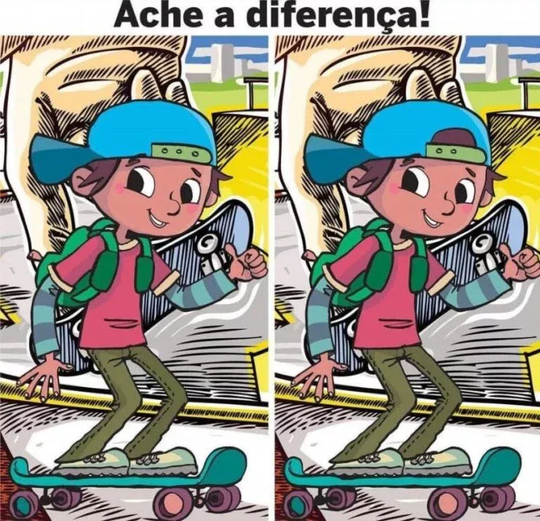 Ache a Diferença: Menino Andando de Skate